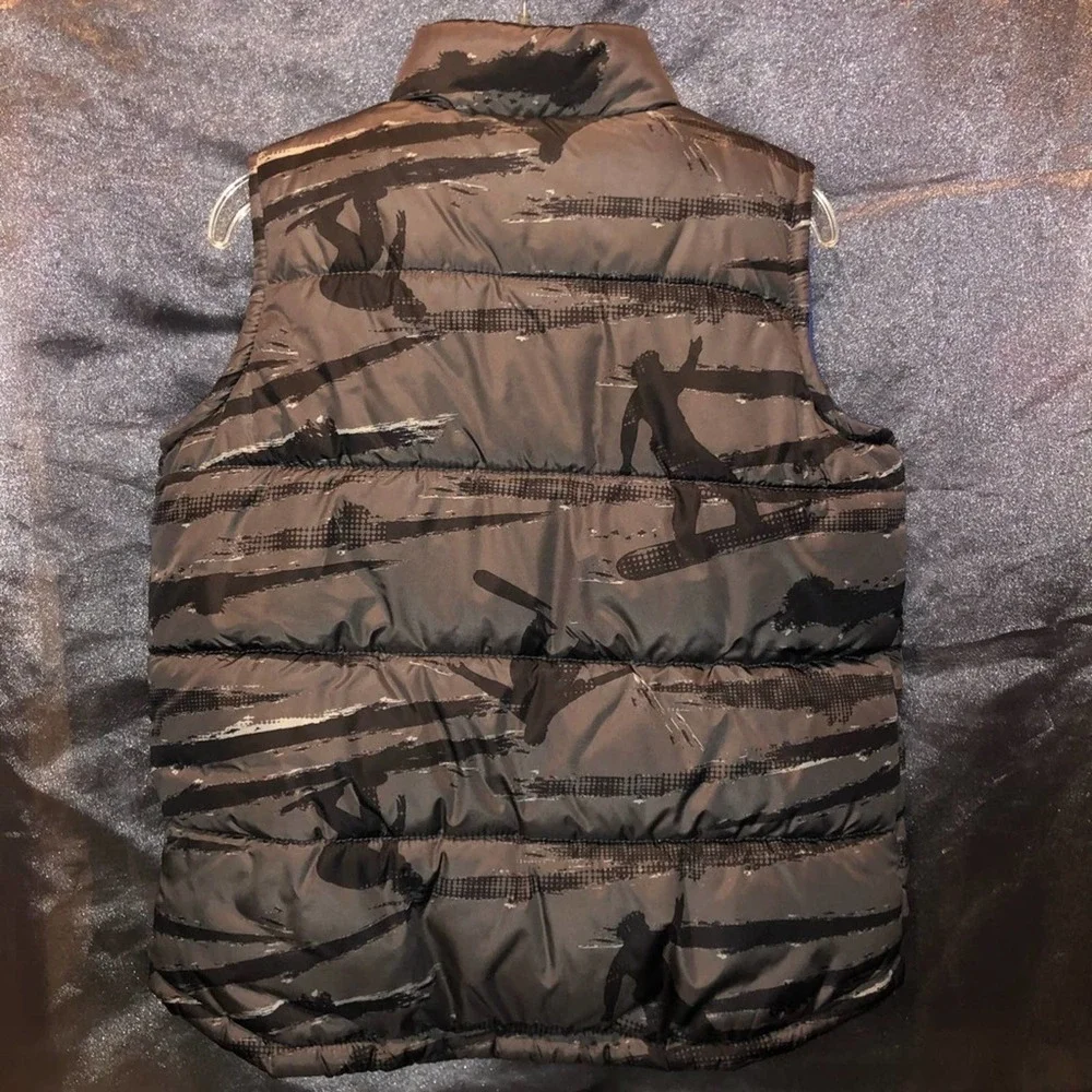 Old Navy Boys Snowboard Graphic Zip Up Puffer Vest Youth Medium